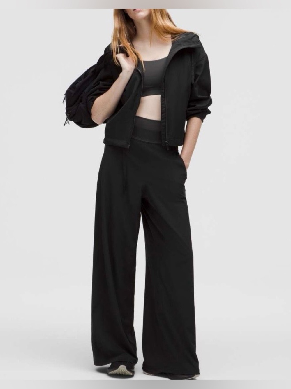 Lululemon Swift High-Rise Wide-Leg
Pant Logo Waistband, Black, XS Like New